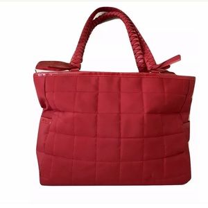 Lancôme Bag Quilted Red Satchel Purse
